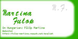 martina fulop business card