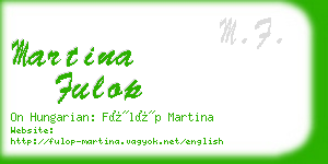 martina fulop business card